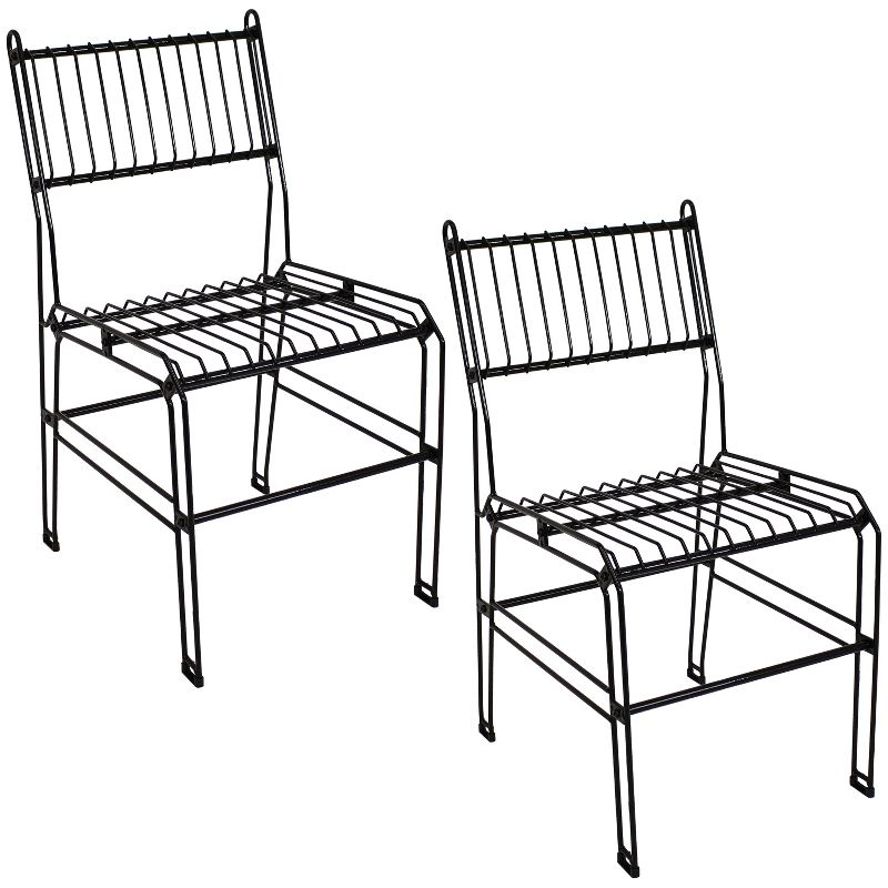 Sunnydaze Indoor/Outdoor Furniture Steel Wire Dining Chair - Black, 1 of 14
