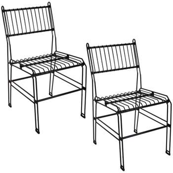Sunnydaze Indoor/Outdoor Furniture Steel Wire Dining Chair - Black