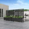 PexFix 47 in. x 47 in. Outdoor Metal Trellis with Planter Box Privacy Screen Garden Fence Wall Applique in Black - 3 of 4