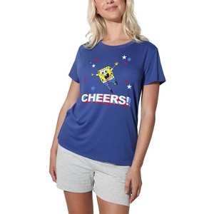 Women's Spongebob Squarepants Cheers It'S 4th Of July Loose T-Shirt - 1 of 4