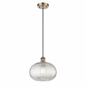 Ithaca - 1 Light Cord Hung Mini Pendant In Industrial Style-9.5 Inches Tall and 10 Inches Wide - 1 of 1