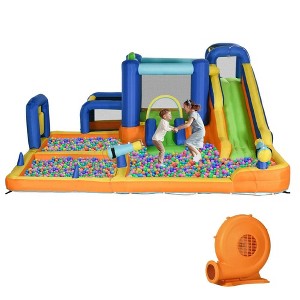 Resenkos Bounce House, Inflatable Bouncer,7 in 1 Water Slide w/ Pool, Water Cannon Basketball Hoop Boxing Post Football Stand for 3-8 Years - 1 of 4
