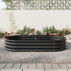 Raised Garden Bed Outdoor, Oval Large Metal Raised Planter Bed for for Plants, Vegetables, and Flowers - Black - 2 of 4