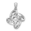 Black Bow Jewelry Platinum Plated Sterling Silver & CZ Geometric Pendant, 17mm (5/8 in) - 3 of 4