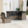 vidaXL Garden Sofa Set Grey PE Rattan, Powder-Coated Steel 5-Piece - 2 of 4