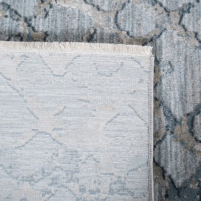 Light Blue Hand-Knotted Synthetic 4' x 6' Area Rug