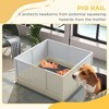 Resenkos Whelping Box for Puppies with Pee Pad, Pig Rail, Adjustable Door for Small, Medium & Large Breed Dogs Birth, 41" x 39" White - 3 of 4