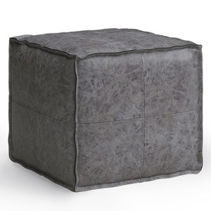 NicBex Square Pouf Ottoman Soft Footstool for Lounge Area, Bedroom, Distressed Black - 1 of 4