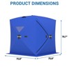 Portable Pop-Up Ice Fishing Tent, Spacious 3 to 4 Person Ice Fishing Shelter, Weather Resistant Winter Fishing Shelter Includes 2 Zipper Doors - 3 of 4