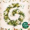 9FT Pre-Lit Christmas Garland with 70 Warm White LED Lights,Flocked Snow Pine Greenery - 2 of 4