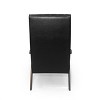 Mid Century Modern Upholstered Accent Chair, Matte Black Faux Leather - 3 of 4