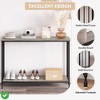 Console Table, Sofa Tables Narrow Entryway Table w/ Glass Shelf and Metal Frame - 3 of 4