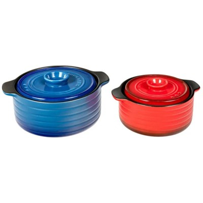 LunaLulink 2 Pieces Ceramic Cookware Set with Lid and Insulated Handle