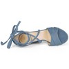 Allegra K Women's Open Toe Crisscross Block Heeled Lace Up Sandals - 4 of 4