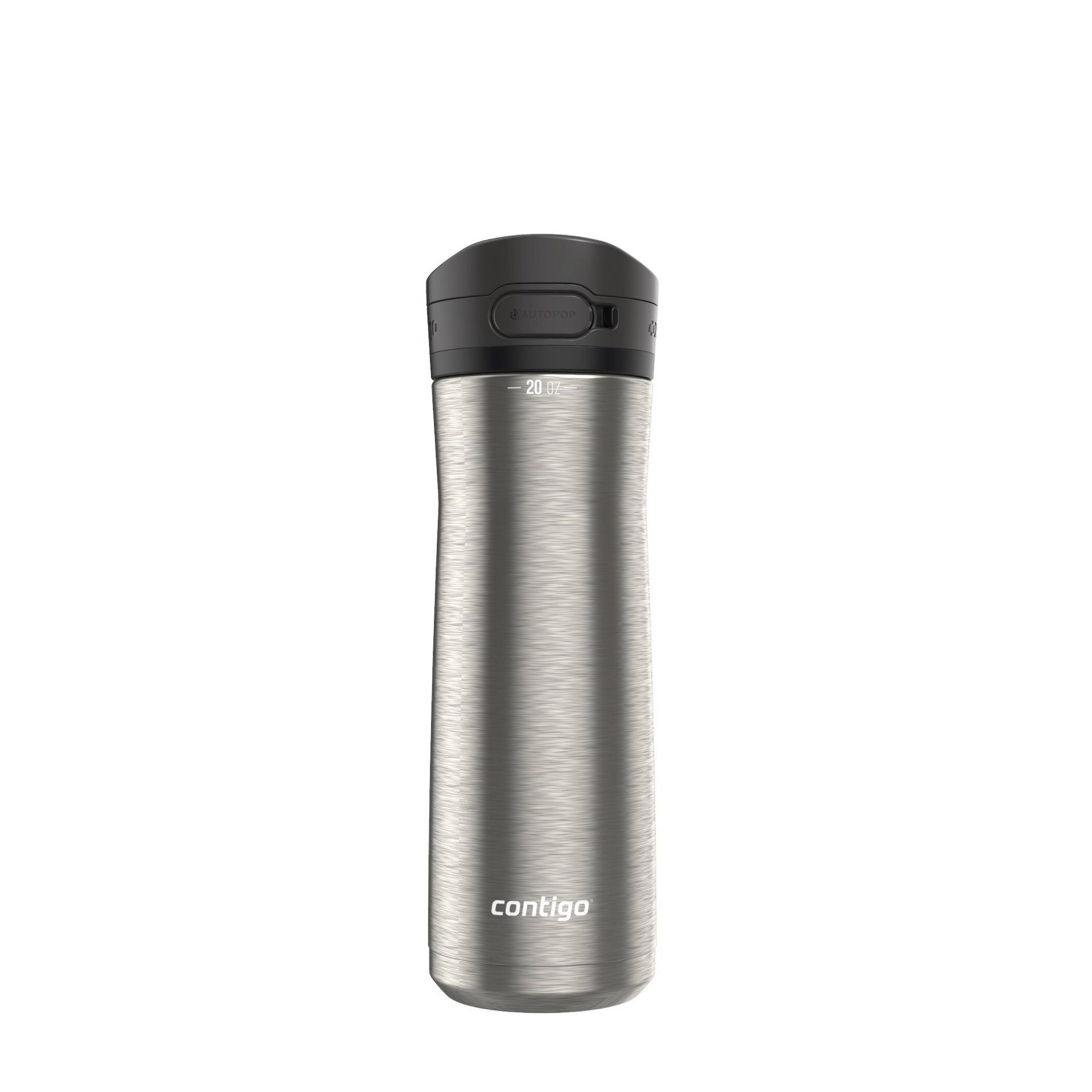 Contigo Jackson Chill 2.0 20oz AutoPop Stainless Steel Water Bottle Silver: Insulated Reusable Kids Drinkware