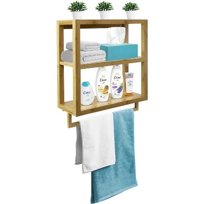 Sorbus Natural Bamboo 3-Tier Wall Mounted Shelf