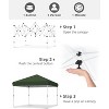 10x10 Pop Up Canopy with 1 Sidewall, Beach Tent 3 Adjustable Heights,UV Protection, Outdoor Sun Shade Events, Parties, Camping - 3 of 4