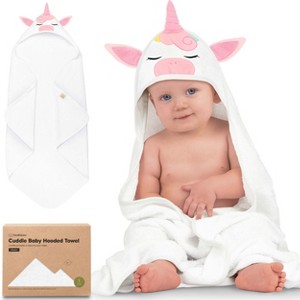 KeaBabies Cuddle Baby Hooded Towel, Organic Baby Bath Towel, Hooded Baby Towels, Baby Beach Towel for Newborn, Kids - 1 of 4