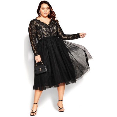 Women's Plus Size Rare Beauty Flex Fit Dress - Black | City Chic : Target