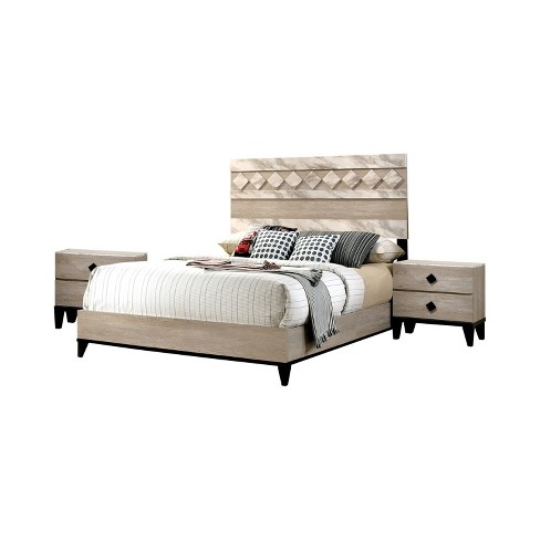 Full 2pc Granite Bedroom Set With 2 Nightstands Beige Espresso Homes Inside Out Target