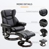 Faux Leather Massage Recliner Chair with Ottoman, 10-Point Vibration, Remote Control, and 360¡ã Swivel Wood Base - 3 of 4