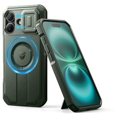 Dexnor for iPhone 16 Case with Slide Camera Cover & Adjustable Kickstand, Magnetic Rugged Shockproof Bumper Cases Magnetic Cover