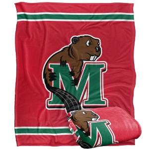 Minot State University Primary Logo Stripes Silky 50x60 Blanket, 1 Sided - 1 of 4