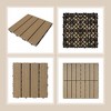 11 Pieces of 11.7" x 11.7" Square Plastic Wood Deck Tiles for Outdoor Terrace Flooring, Burlywood Color - 3 of 4