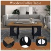 NicBex Contemporary Rectangular Coffee Table with Clear Tempered Glass Top,Wooden Tea Table,Center Table for Livng Room - 3 of 4