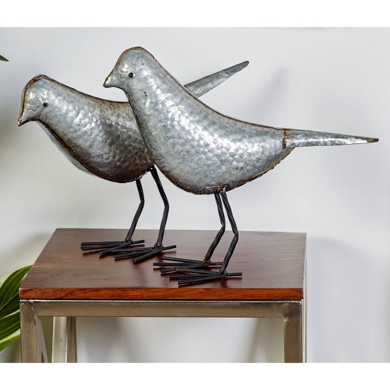 Farmhouse Rustic Iron Bird Sculpture Gray/Rust 2pk - Olivia & May, 4 of 15