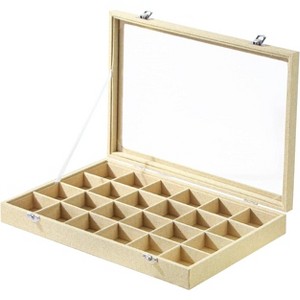 Black Velvet Jewelry Display Tray with Lid, Organizer Storage Case for Necklaces, Bracelets, Rings, and Beads - 1 of 4