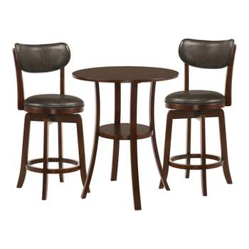 3pc Singhe Transitional Counter Height Dining Set Brown/Espresso Cherry - HOMES: Inside + Out