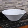ChicFurnit Bathroom Sink Vessel Sink Stylish Ceramic Above Counter Modern for Bathroom, White, 16.7"*16.7"*5.7" - 2 of 4
