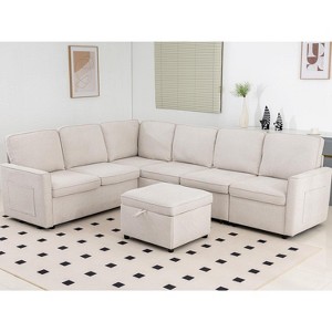 Dyonery 7 Seat Sectional Couch for Living Room,White - 1 of 4