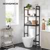 SONGMICS Over The Toilet Storage, 3-Tier Bathroom Organizer Over Toilet with Adjustable Shelves,Greige and Black - 2 of 4