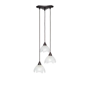 Toltec Lighting Europa 3 - Light Pendant in  Dark Granite with 7" Gold Ice Shade - 1 of 1