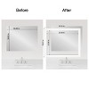 Amanti Art Mirror Makeover Bathroom Mirror Frame Border Kit - Fully Assembled Peel and Stick Frame - Mirror NOT Included - Cabinet White Narrow Trim - 3 of 4