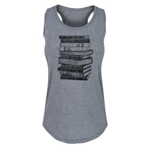 Women's - Instant Message - Stacked Books Graphic Racerback Tank - 1 of 4