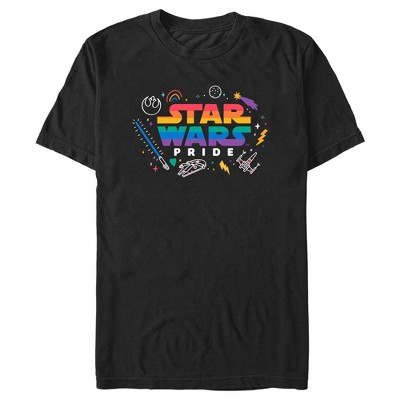 Adult Star Wars Pride Rainbow Logo Icons T-shirt : Target