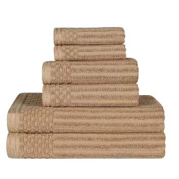 Fast-drying Zero-twist Cotton Assorted 6-piece Towel Set, Espresso ...