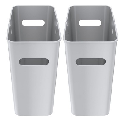 iTouchless SlimGiant Wastebasket 4.2 Gallon Silver 2-Pack