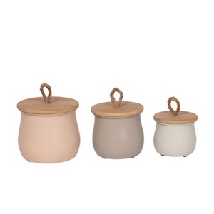 VIP Metal 5 in. Multicolor Pots with Lids Set of 3 - 1 of 2