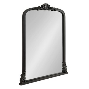 Kate & Laurel All Things Decor 28"x35" Barberry Arch Mirror MDF Black - 1 of 4