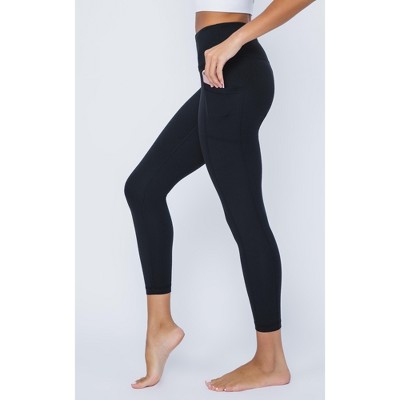 Yogalicious - Women's High Waist Side Pocket 7/8 Ankle Legging - Black -  Medium : Target