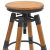 vidaXL Bar Stool Set of 2 Natural Wood Solid Fir Wood & Steel - 4 of 4