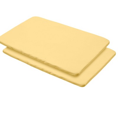 BreathableBaby All-in-One Fitted Sheet & Waterproof Cover, For 39" x 27" Play Yard Mattress (2-Pack), Yellow