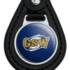 Georgia Southwestern State University Primary Logo Black Leather Keychain - 3 of 4