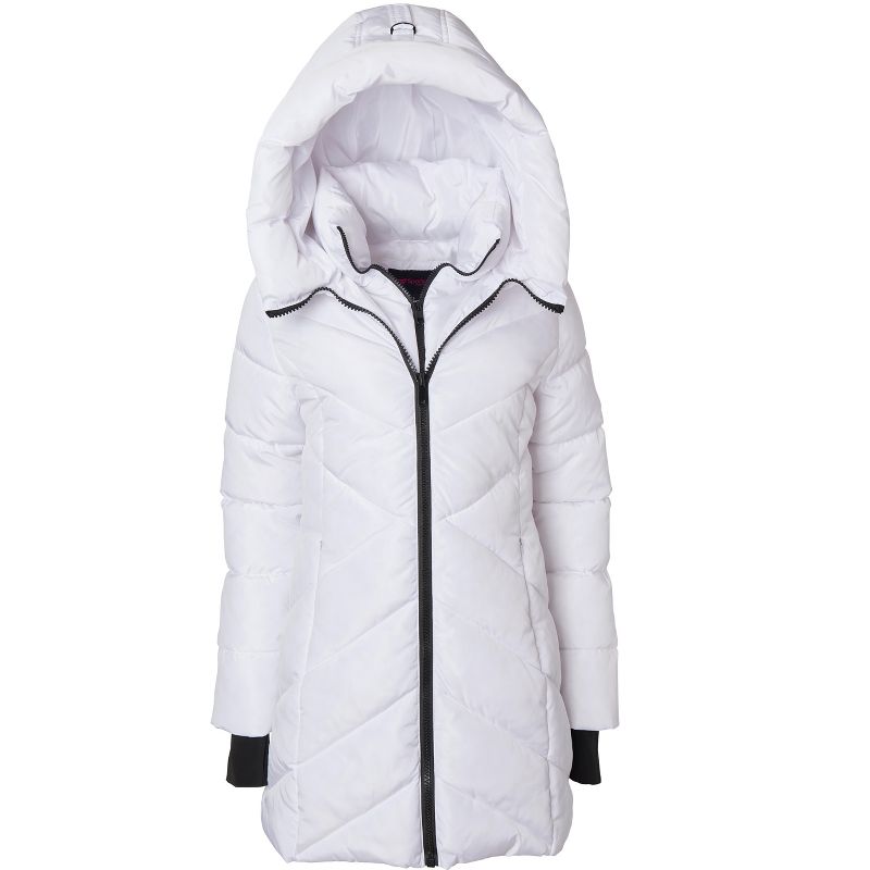 Sportoli Women's Winter Coat Down Alternative Hooded Long Vestee Puffer Jacket, 2 of 7