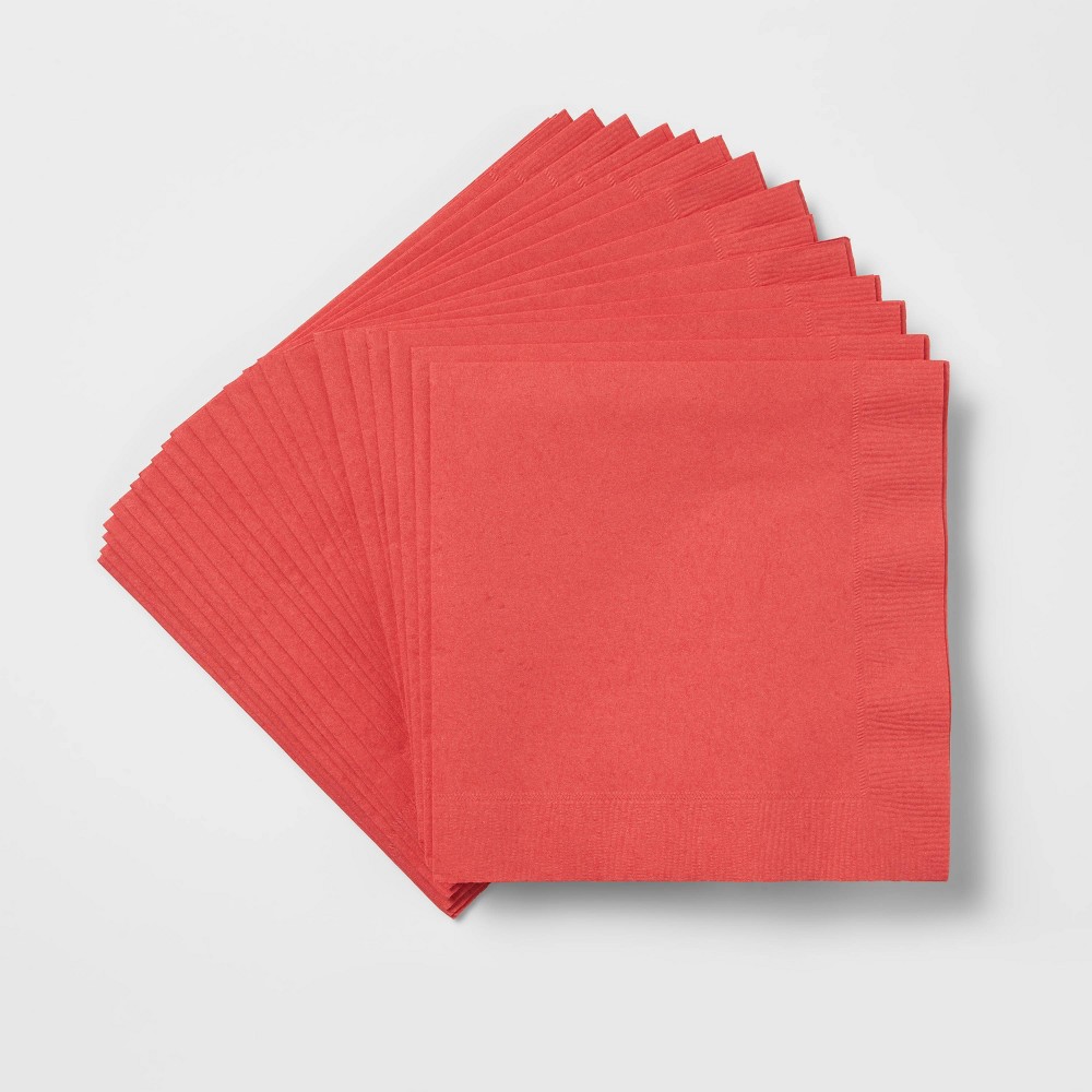 60ct Lunch Disposable Napkin Red - Wondershop