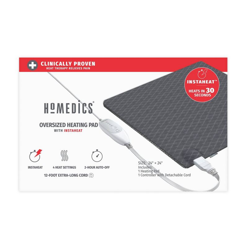HoMedics Micro Plush Heating Pad - 24&#34; x 24&#34;, 4 of 8